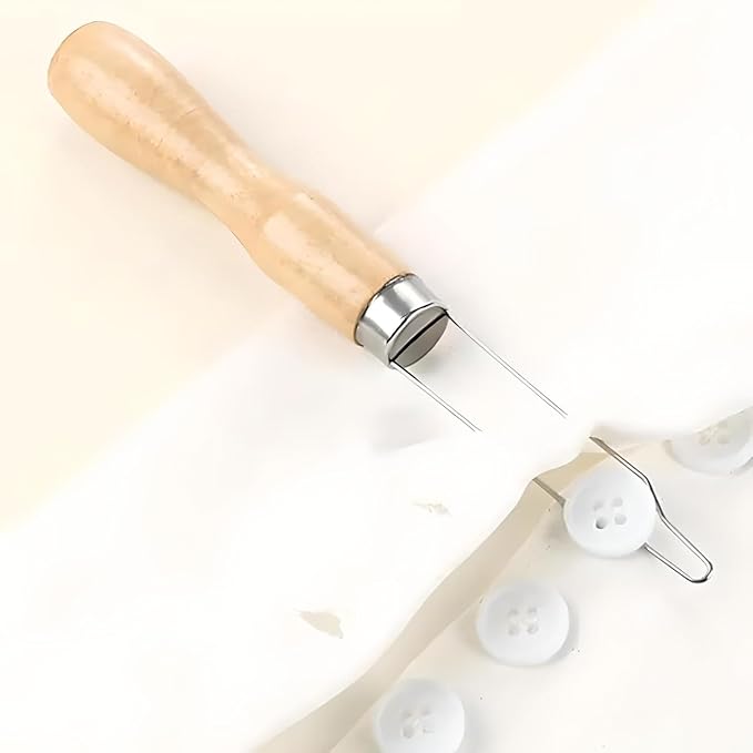 Button Hook and Zipper Pull Assist Tool with Wooden Handle Grip and Helper Assist Device for Seniors and Elderly - Pack of 3