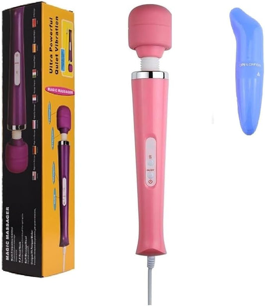 Power Massager Handheld Tool Electric Foot Neck Back Hand Leg Arm Muscle Aches for Women Men Therapy Pain Relief Deep Tissue Toy Massage (Pink Big and Blue Small)