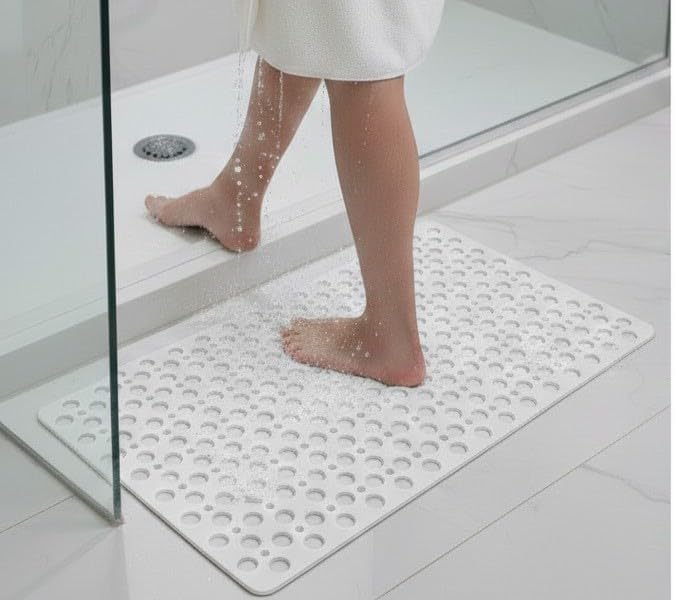 Non Sllip Shower Mat for Inside Shower Bath Mat for Shower, TPE Bathroom Mat 30x17 in (75X43 cm)