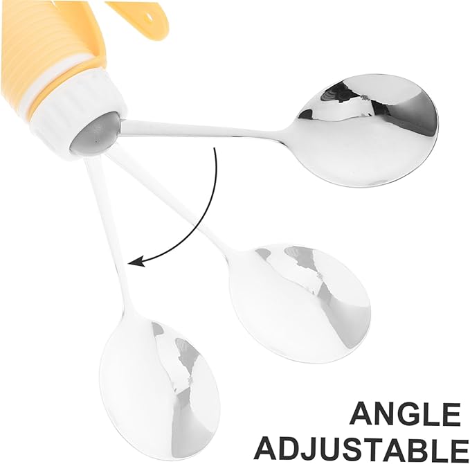 minkissy Adaptive -Shaking Spoon for Seniors Non- Stainless Steel Utensil with Swivel Design Ergonomic Eating Aid for Weak Hands Easy to Clean and Secure Grip