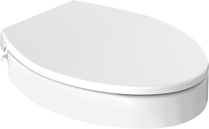 Swiss Madison Ryse 3 in. Raised Elongated Soft Close ADA Compliant Toilet Seat in Glossy White