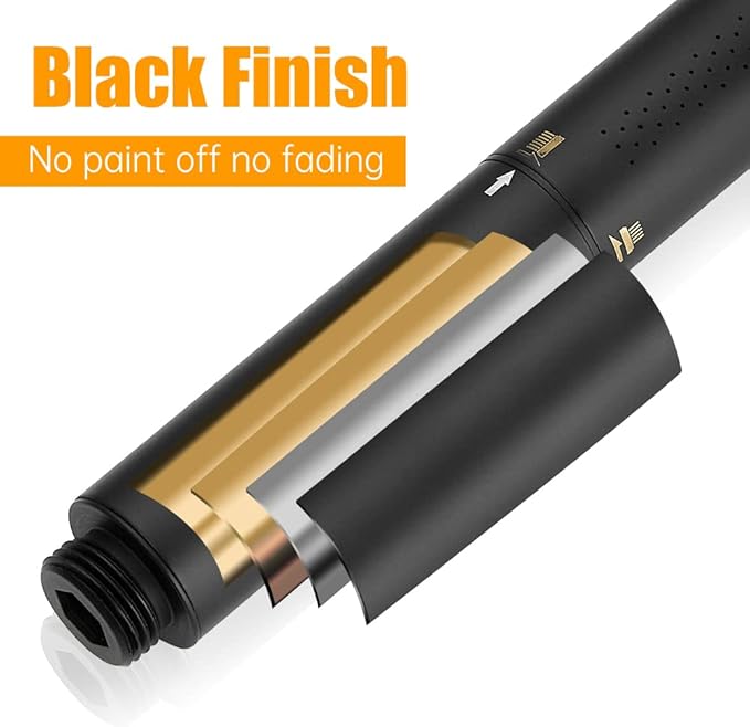 BESy Black Brass 2 In 1 Function Handheld Shower Head Set High Pressure 7 Inch Shower Head High Flow Hand Shower Wand with 59 Inch Hose, Bracket, Matte Black Finish