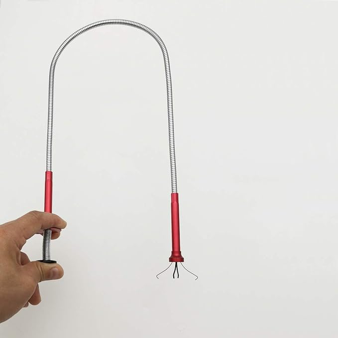 VASTOOLS Flexible Claw Pickup Tool with Magnet,28", 2-in-1 Magnetic Pickup Tool, 4-Finger Claw, Rustless Flexible and Stiff Shaft, User-friendly, Versatile