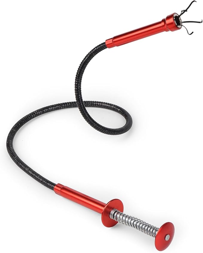 24" Magnetic Pickup Tool with 4-Claw Grabber, Flexible Retrieval Tool, Bendable Hose Reacher Pickup Sweeper, Flexible Long Handy Reaching Assist Tool for Litter Pick Home Sink Drain Grabber