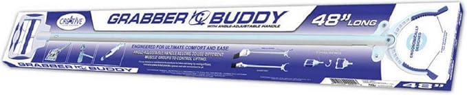 Grabber Buddy Reacher with Dual Powerful Magnets, Ergonomic Angle Adjustable Handle & Rubber Grip Tips Pick Up Tool 48" - 2 Pack