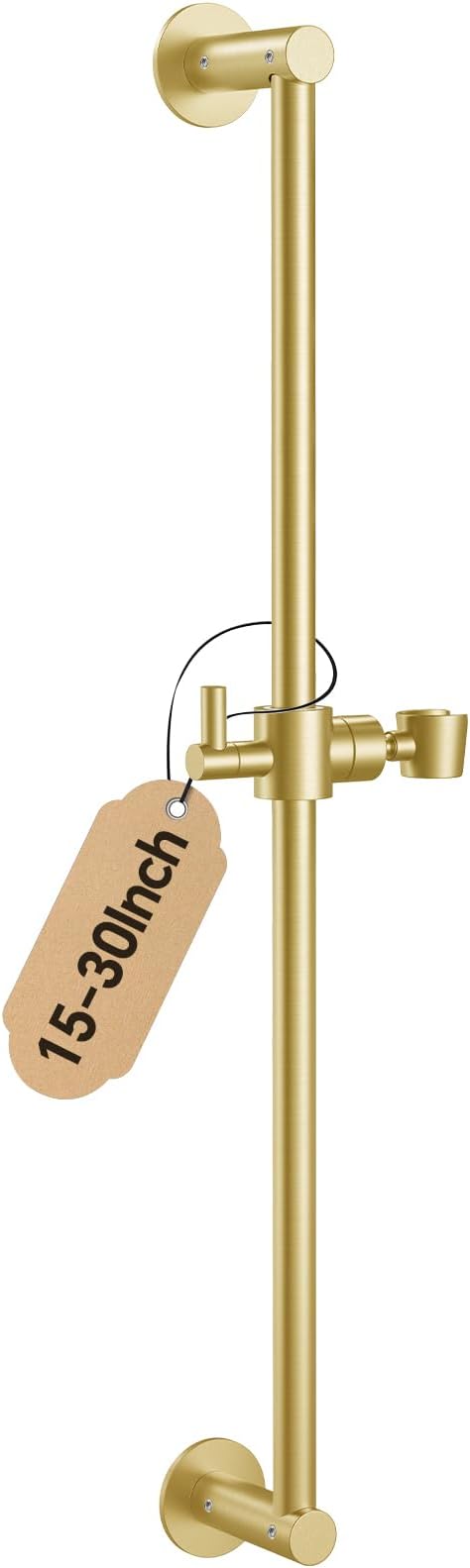 Shower Slide Bar Adjustable Handheld Shower Head Holder Wall Mount - 30inch All-Metal Shower Head Slide Bar Compatible with Bathroom Drill Free Glue Installation - Brushed Gold
