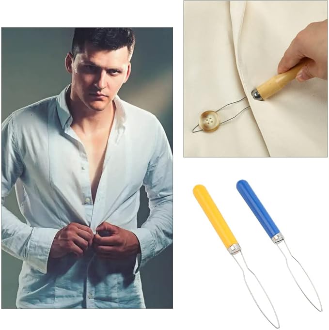 2 Pcs Button Hook Helps Those with Arthritis, Parkinsons, Weaker Grip to Fasten Buttons Zipper Pull Helper Button Assist Devices Easy to Use Clothing Buttoning Aids for Those with Limited Dexterity
