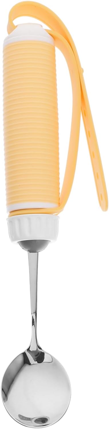 Anti-Shaking Spoon for Seniors Adaptive Non-Slip Utensil with Swivel Design Ergonomic Stainless Steel Fork for Weak Hands Adjustable Dining Aid