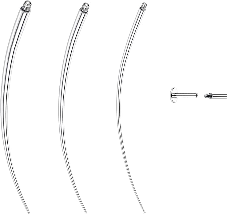 GEMQUEEN Piercing Taper Ball Grabber Tool for Changing Jewelry - 14G 16G 18G 20G Stainless Steel Flat Back Earrings Applicator Tool Threadless Insertion Pin Thread Body Piercing Kit for Ear Nose Lip