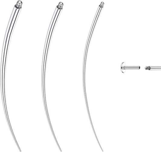 GEMQUEEN Piercing Taper Ball Grabber Tool for Changing Jewelry - 14G 16G 18G 20G Stainless Steel Flat Back Earrings Applicator Tool Threadless Insertion Pin Thread Body Piercing Kit for Ear Nose Lip