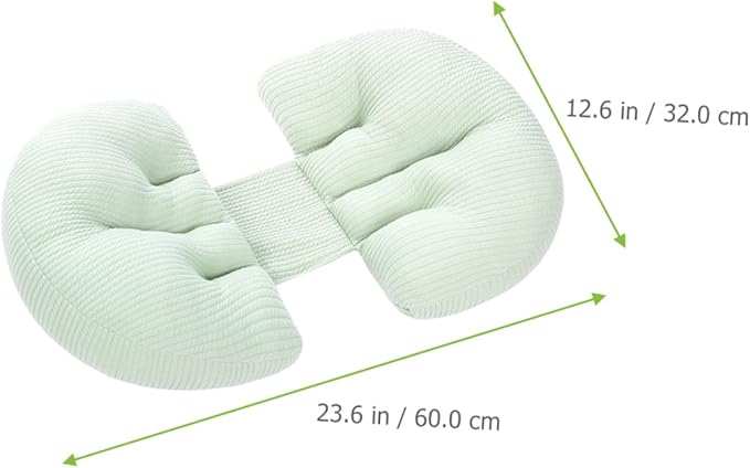 SOLUSTRE Shaped Pregnancy Pillow for Abdominal Support for Side Sleeping Ergonomic Design for Bump Relief for Pregnant Women and Seniors Soft and Breathable