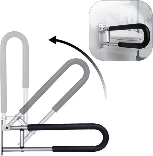 23.6 inch Foldable Handrail Grab Bars, Wall Mounted Toilet Safety Support for Handicap Elderly Seniors Disabled, Shower Bathroom Accessories…