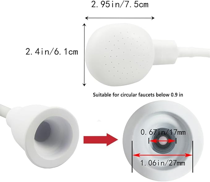 Soerreo Sink Spray Rubber Hose, Portable Rubber Hose Nozzle, Shampoo Sprayer, Easy to Use, Suitable for People or Pets