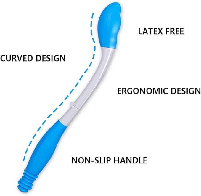 Foldable Long Reach Comfort Wiper - Bottom Wiping Aid - Butt Wiper Self Wipe Assist Toilet Aids Wand - Daily Living Bathroom Aid for Limited Mobility