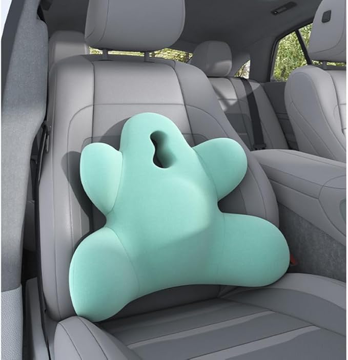 Lumbar Support Pillow for Office Chair, Back Pillow Lumbar Support for Car, Chair, Sofa - Improve Lower Back Pain Relief & Sitting Posture, Memory Foam Back Cushion for Long Sitting (Orange)