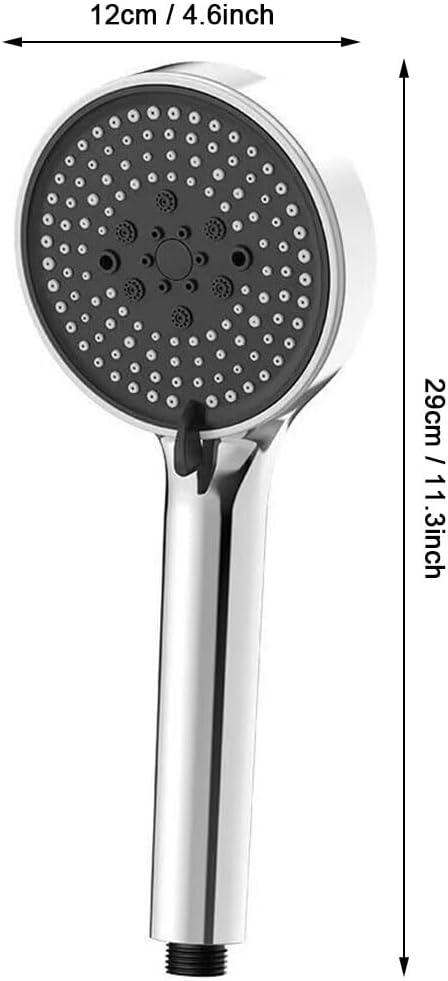 Handheld Shower Head, High Pressure Shower Head With 80" Hose And Adjustable Bracket, Anti-Clog Nozzles, 5 Spray Setting Showerhead, Chrome