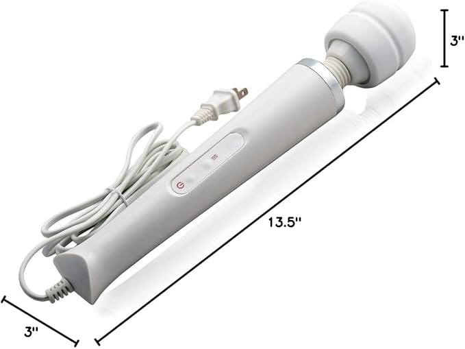 Vibrating Massager Big Tool Deep Tissue Full Body Massager for Muscle Relief Back Neck Hand Foot Leg Arm Massage Powerful Handheld Tool for Women Muti Speeds (White)