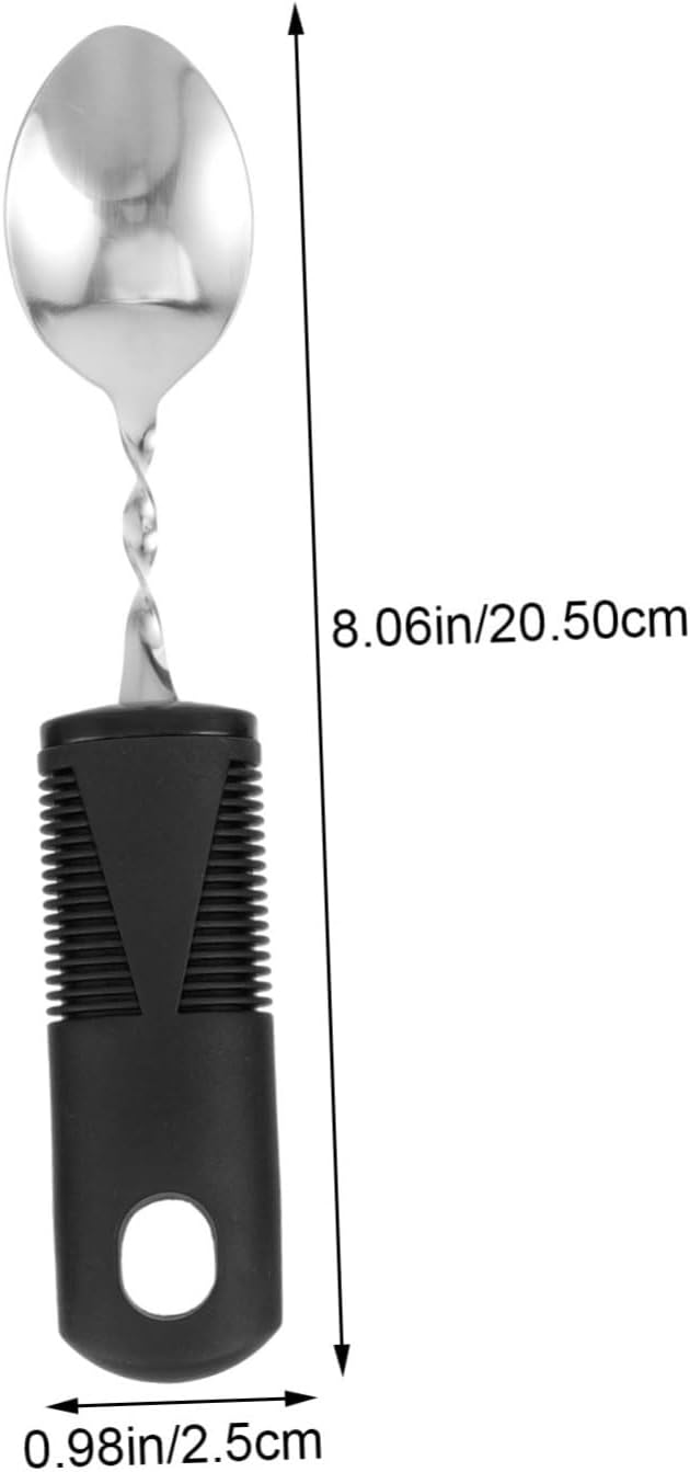 1Set Adaptive Utensils for Elderly Non Slip Portable Tableware for Travel Easy to Clean Dining Tools with Comfortable Grip for Seniors and Disabled
