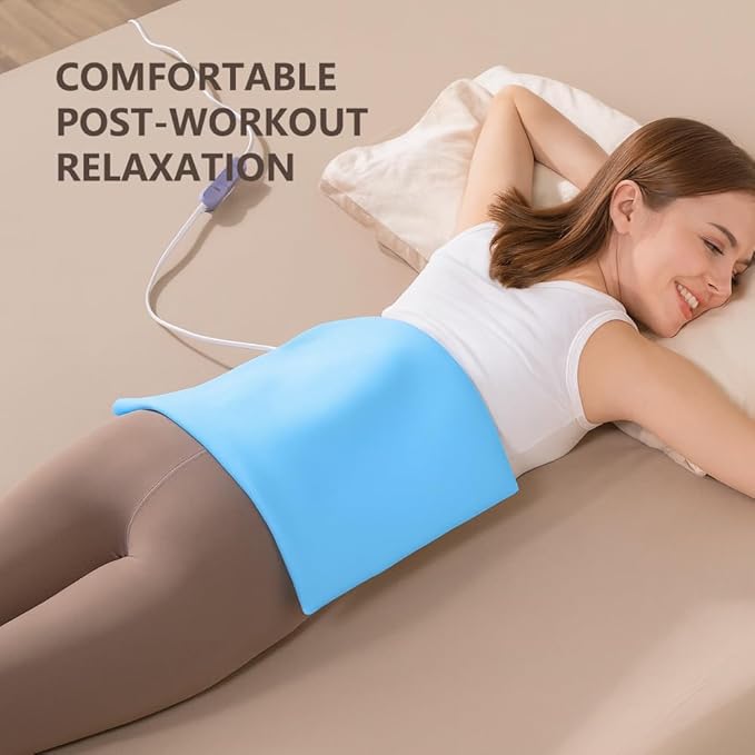 Boncare® Stay-On Small Vinyl Electric Heating Pad for Neck and Shoulders and Back Without Auto-Off, Low & High Heat Levels, Waterproof Hot Heat Pad with Washable Cover (11.5"x13.5", 1-Pack)