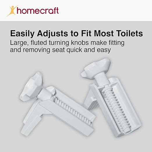 Homecraft Savanah Raised Toilet Seat, 6" High Elevated Toilet Seat Locks Onto Standard Toilets, Portable Assistance Commode Seat with Sturdy Brackets, Medical Aid for Elderly, Disabled, Limited Mobility