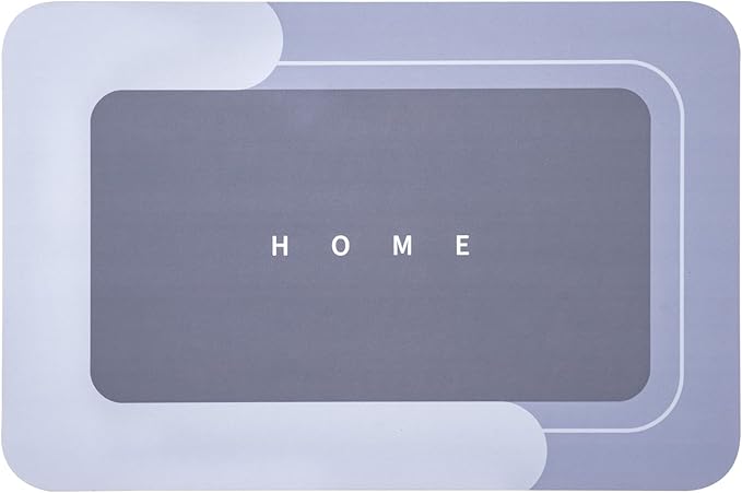 Housego Absorbent Bath Mat Magic Rug, Quick Drying Mat Magic Bath Mat Non-Slip Floor Rug Rubber Backed for Bathroom Kitchen Shower Sink, Water Absorbent (1PC, 15.7''x23.6'', Blue)