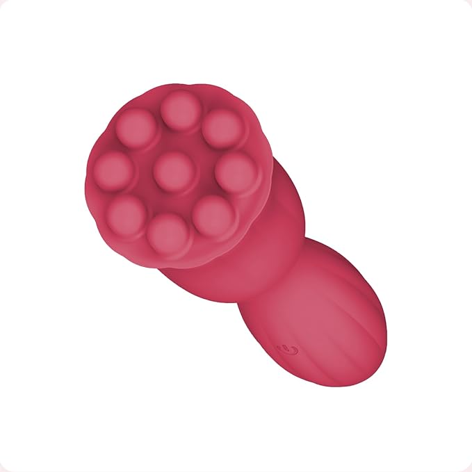 Handheld Mini Massager, 10 Adjustable Speeds, Waterproof, Bionic Design with 9 Massage Nodes, 5.12 Inch, Skin-Friendly Silicone, USB Rechargeable, Full Body Relief for Head, Neck, Shoulder & Back, Red