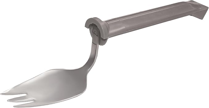 Rehabilitation Advantage Swivel Spork Utensil Set of 4, Angled Eating Utensils with Rotating Head for Easy Gripping, Mealtime Support for Daily Living and Independence