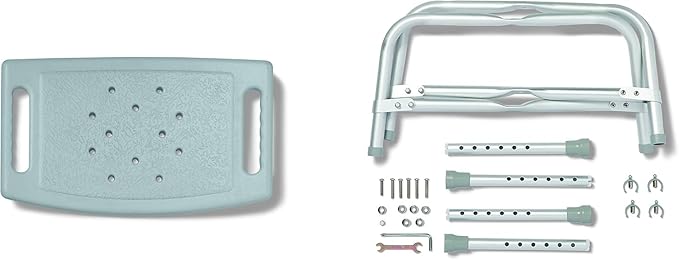 Medline Heavy Duty Shower Chair Bath Bench Without Back, Bariatric Bath Chair Supports up to 550 Lbs