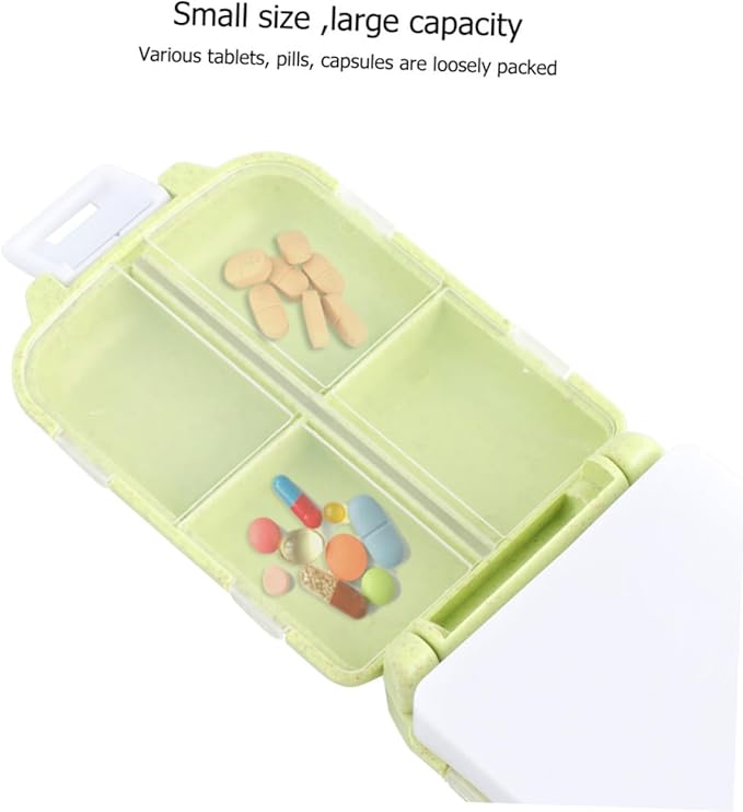 FOMIYES 2pcs Foldable Straw Medicine Organizer Portable Pill Case Pocket Dispenser