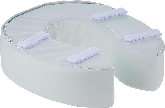 Essential Medical Supply Foam Padded Toilet Seat Cushion Riser with Hook and Loop Attachment for Toilet Seat and Washable Vinyl Cover, 2"