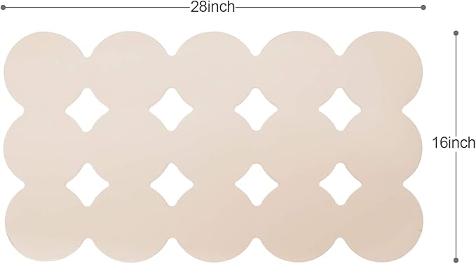 Webos Patented Non Slip Bathtub Mat Shower Bath Mats with Strong Suction Cups Soft Heavy Duty Natural Rubber Superior Grip&Drainage for Inside The tub (Beige, 28x16 inch)
