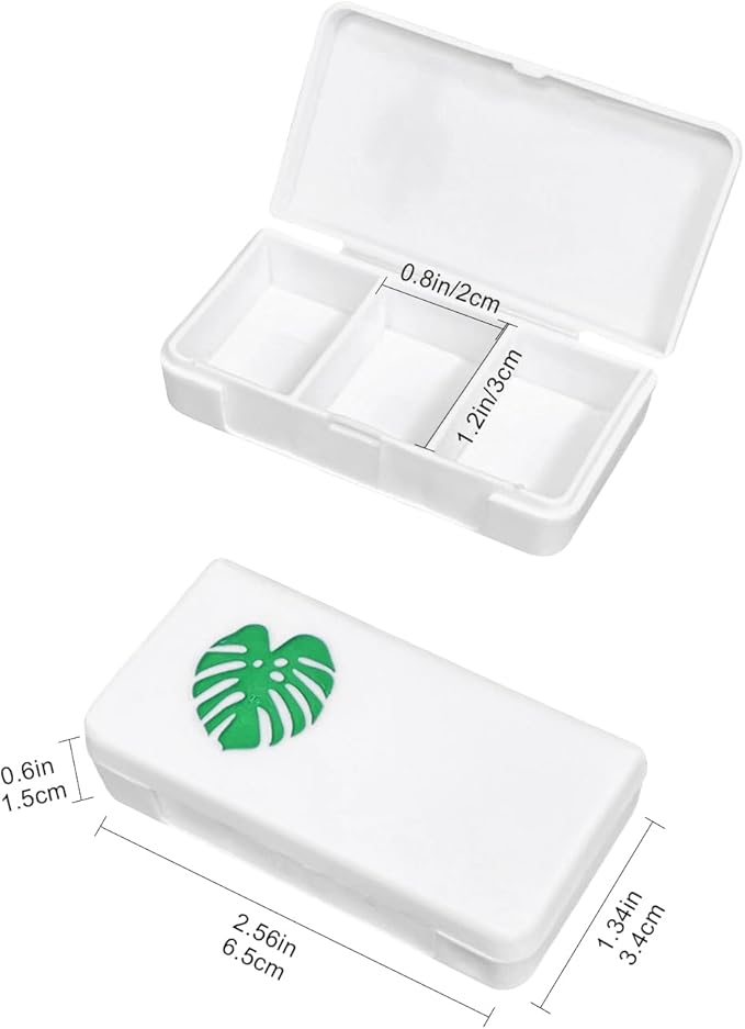 5 Pack Small Pill Organizer, Portable Travel Pill Case with 3 Compartments, BPA-Free Pill Box for Purse, Pocket, Daily Vitamins and Pills