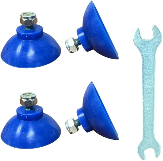 ArcMate EZ Reacher Replacement Gripper Cups - Food Safe Indoor Reacher Grabber Tips Part for Repair - Heat Resistant Silicone Cups with Locknuts, Blue, 2 Pairs (4 Cups)