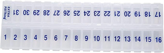 Once-a-Day Monthly Pill Organizer – Large Compartments with Removable Lid for Easy Loading – Holds 31 Days of Medications Plus Extra Compartment – BPA Free