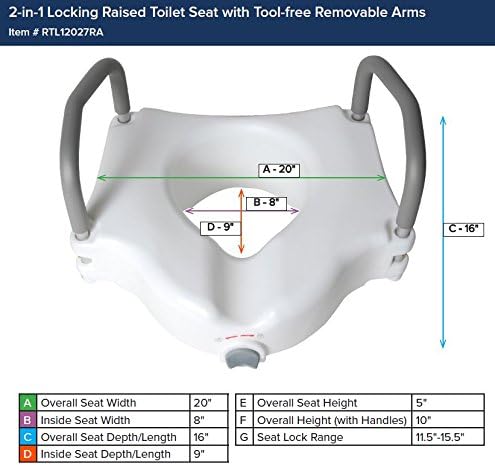 Drive DeVilbiss Healthcare Elevated '2 in 1' Toilet Seat with Removable Arms