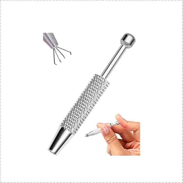 OUFER Piercing Ball Grabber, 16G 18G Flat Back Earrings Piercing Guide needle Tool, Surgical Steel Internally Threaded Push Pin External Thread Assistant Body Piercing Kit for Ear Nose Lip Tool