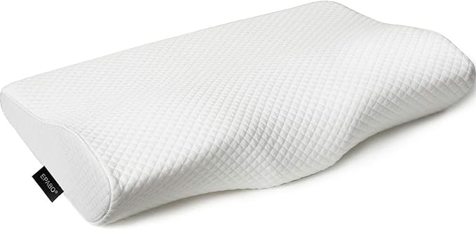 EPABO Contour Memory Foam Pillow Orthopedic Sleeping Pillows, Ergonomic Cervical Pillow for Neck Pain - for Side Sleepers, Back and Stomach Sleepers, Free Pillowcase Included ( Soft & Queen Size)