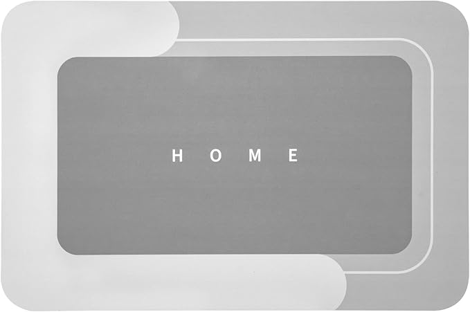 Housego Absorbent Bath Mat Magic Rug, Quick Drying Mat Magic Bath Mat Non-Slip Floor Rug Rubber Backed for Bathroom Kitchen Shower Sink, Water Absorbent (1PC, 15.7''x23.6'', Light Gray)