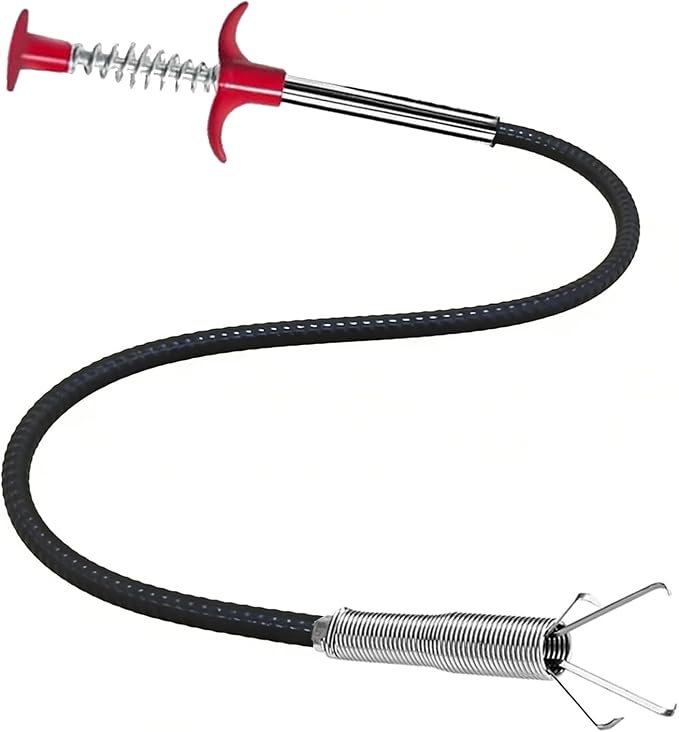 Drain Snake,33 inch Flexible Claw Grabber Tool,Drain Clog Remover - Snake Drain Hair Removal Tool for Home Sink, Bathroom Tub,Drain, Toilet, Tight Spaces
