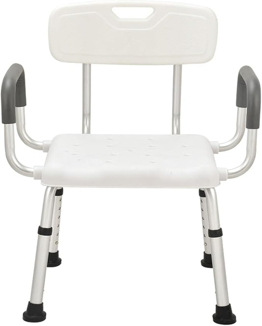 Urby Plus Size 24in Extra Wide Shower Seats for Adults with Arms & Back, Semi Pre-Assembled Bath Chairs for Seniors, or Big & Tall Person. 150kg Weight Capacity. Square