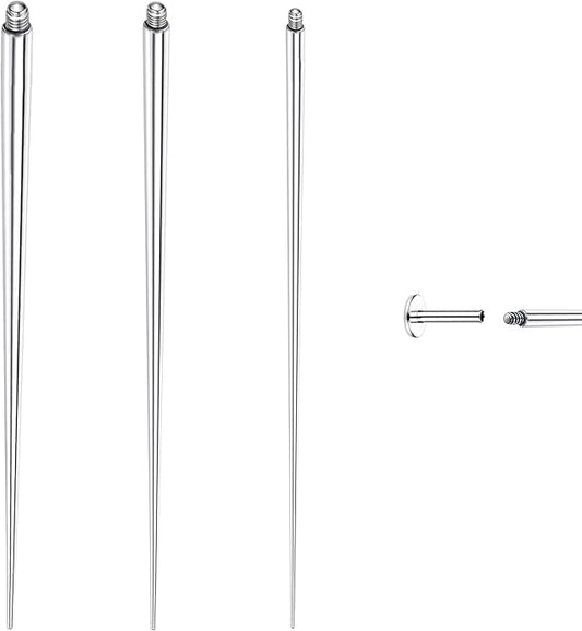 GEMQUEEN Piercing Taper Ball Grabber Tool for Changing Jewelry - 14G 16G 18G 20G Stainless Steel Flat Back Earrings Applicator Tool Threadless Insertion Pin Thread Body Piercing Kit for Ear Nose Lip