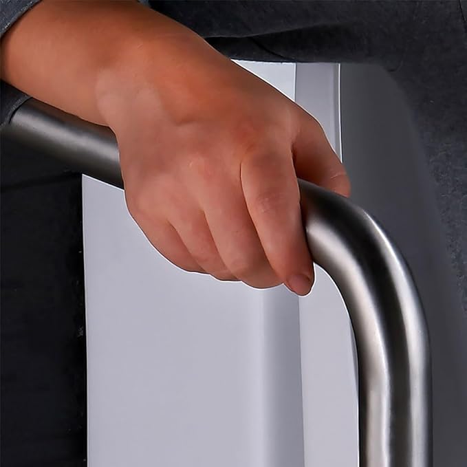 Shower Handicap Grab Bars for Bathroom Wall, Curved Stainless Steel Toilet Grab Bar Toilet with Legs,Wall Mounted Floor-Standing Safety Handrail, Support Handle for Seniors Disabled, 55×70cm Right