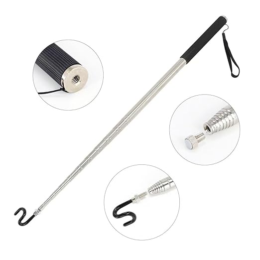 Pickup Grabber Telescopic Magnetic Pickup Tool with Hook Pick-Up Pole Wire Fish Stick Pocket extendable Magnet Pickup Tool 8.86ft