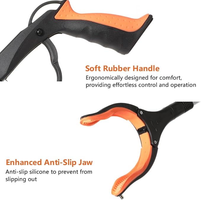 Grabber Reacher Tool 41" Litter Pickers Foldable Reaching Aids Helping Hand Stick with 360°Rotating Head and Magnetic Claw