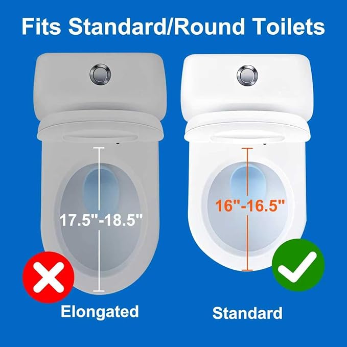 5" Raised Toilet Seat with Removable Padded Handles, Toilet Seat Riser Fit for Seniors, Elevated Toilet Seat & Durable Construction & Secure Locking