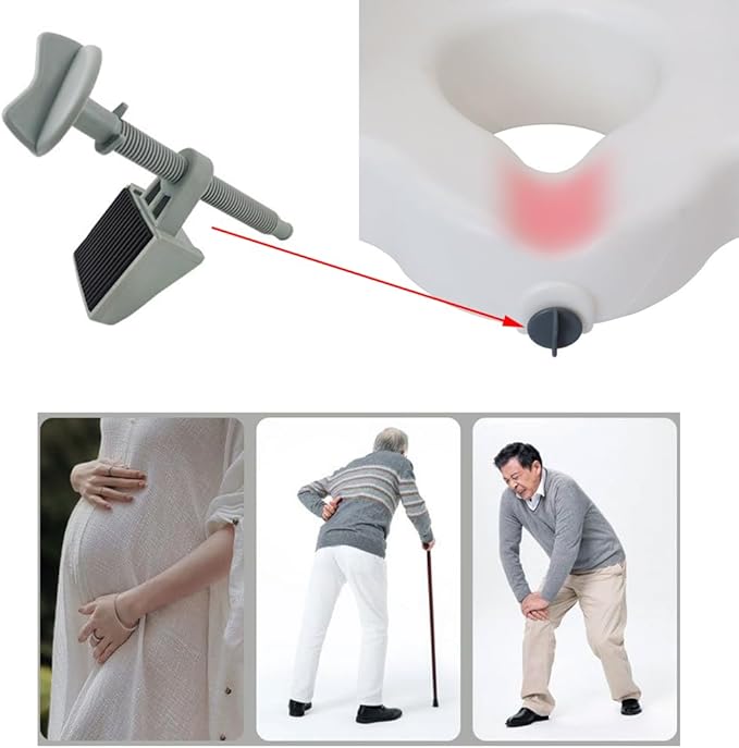 Raised Toilet Seat Lock Button Replacement Dial Knob Locks Rod Fastener for Toilet Seat Riser with Arms Elevated Bathroom Safety Extender Handicap Seniors Secure Locking Attachment