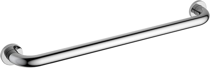 KIBI 24 Inch Curved Grab Bar for Bathroom Safety – Stainless Steel Anti-Slip Wall Mounted Support Rail for Showers, Tubs & Toilets, Senior Balance Aid, Rust-Resistant Chrome Finish