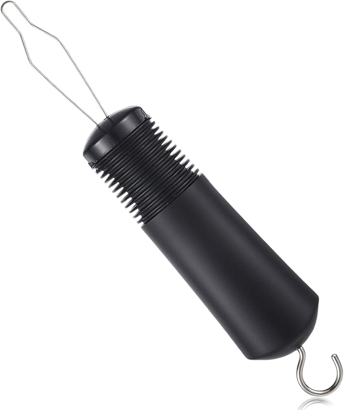 2-in-1 Button Hook with Zipper Pull, Non-Slip Button Assist Tool, One-Handed Dressing Aids Helper for Seniors, Arthritis Sufferers, Disabled & Limited Hand Mobility, Independent Living Aid (Black)