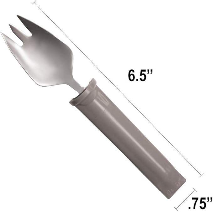 Rehabilitation Advantage Swivel Spork Utensil Set of 4, Angled Eating Utensils with Rotating Head for Easy Gripping, Mealtime Support for Daily Living and Independence
