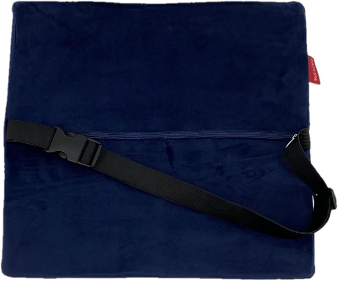 Bookishbunny High Resilience Premium Memory Foam Lumbar Support Cushion Pillow (Navy)